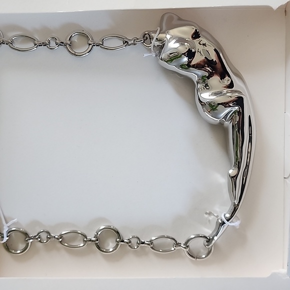 ZARA Metal Torso Chain Link Necklace - Picture 8 of 12